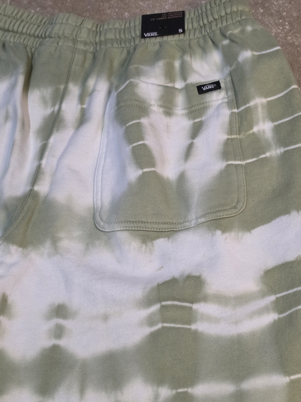 Vans Peace of Mind Tie Dye Fleece Shorts Men's Small NWT Green White Drawstring - Picture 9 of 14